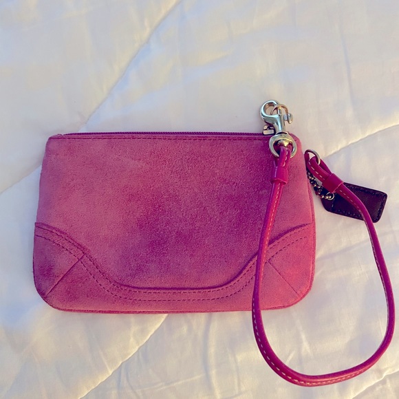 Coach Pink Suede Wristlet - Picture 5 of 5
